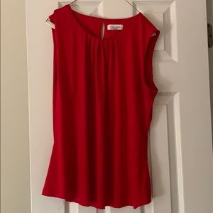 Cute red pleated Calvin Klein sleeveless top